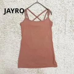 【JAYRO】キャミソール　ピンク　バッククロス　ビジュー付き　レーヨン混　Mのサムネイル