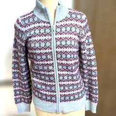 ✨値下✨　ユニク　ロフェアアイル柄 ジップアップセーター Mサイズ