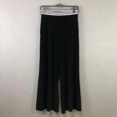 BORDERS at BALCONY ベロア ワイドパンツ 36 ブラックのサムネイル