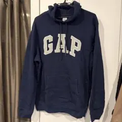 ⭐️値下げ⭐️GAP ギャップ　ビッグサイズ刺繍ロゴ　ネイビー　裏起毛パーカー L