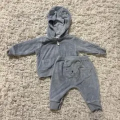 セットアップ 海外 Carter's ブルーのフード付きアウターとパンツセット