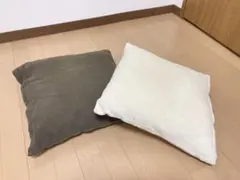無印良品 クッションカバー ブラウン アイボリー 綿100%のサムネイル