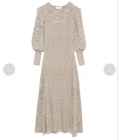 リブ編みニットワンピース