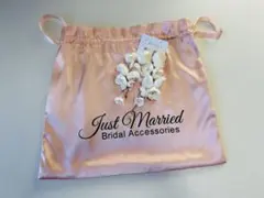 Just Married ホワイトフラワーイヤリング　ウエディング