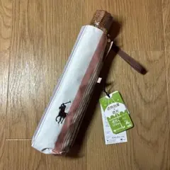 【未使用品】ポロラルフローレン ストライプ 晴雨兼用 折り畳み傘 日傘 ホワイト