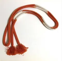 和装小物　帯締め　組紐　組みひも　組み紐　オレンジ　橙　ホワイト