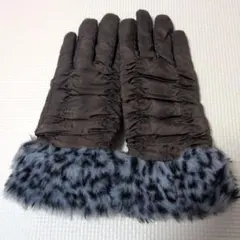 冬用ブラウンファー手袋
