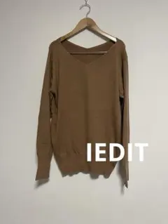 IEDIT　Vネック セーター　ニット　ブラウン