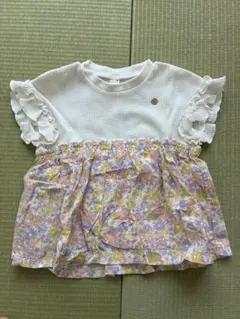アプレレクール 花柄フリル Tシャツ 90cm