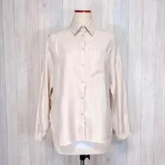 【X70SpringSeventy】長袖シャツ 羽織り 光沢感 きれいめベージュ