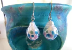 ハンドメイド ドロップ型ドットピアス(ステンレス316L)