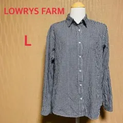 LOWRYS FARM ローリーズ ファーム 長袖 シャツ L 白X黒 チェック