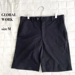 ..GLOBAL WORK ハーフパンツ M ブラックシンプル ベーシックメンズのサムネイル