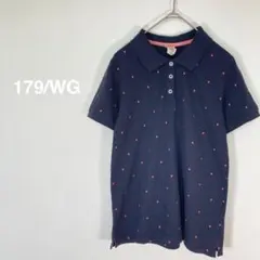 1247【179/WG】ニコル　半袖　ポロシャツ　ネイビー　ドット【F】のサムネイル