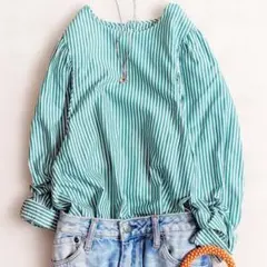 美品✨トゥモローランド MACPHEE コットンブロードギャザースリーブブラウス