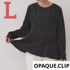 OPAQUE.CLIP ドットプリント タックブラウス Lサイズのサムネイル