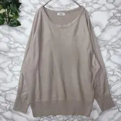 NAVY ベージュ 長袖ニット Mサイズ