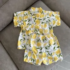 甚平 90cm 綿100% キッズ浴衣　女の子 花柄 セパレート 夏祭り