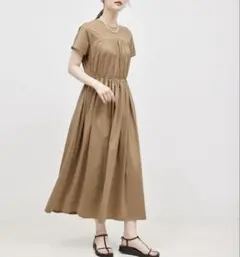ROPE’ジャージー ティアード ワンピース キャメル フリーサイズ キャメル