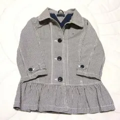 TOMMY HILFIGER チェック柄コート フード取り外し可能 90cm