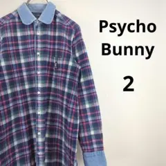 美品 サイコバニー ネルシャツワンピース レディース トップス チェック 古着
