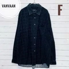 1380【VanVaan】コーデュロイ長袖シャツ ネルシャツ ウィンドーペーン