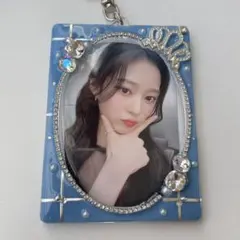 トレカキーホルダー　韓国　トレカ　レジン　デコ　硬質　ケース　トレカケース　青