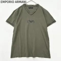 【エンポリオアルマーニ】 半袖Tシャツ　L　カットソー　Vネック　ロゴプリントのサムネイル