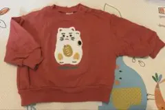 招き猫トレーナー 80サイズ