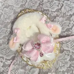 ぬい服 着ぐるみ にじぱぺっと ちびぐるみ 10cm ひつじ耳 ピンク