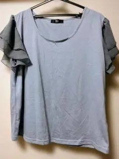半袖 Tシャツ フリルスリーブ ライトブルーのサムネイル