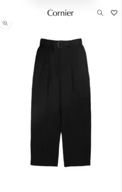 Cornier Super140's WOOL MAT BELTED PANTS - メルカリ