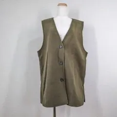 サマンサモスモス ロングジレ ベスト カーキ F 洗える 体型カバー フォーマル