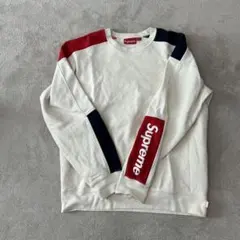 Supreme スウェット トレーナー ホワイト/レッド/ネイビー