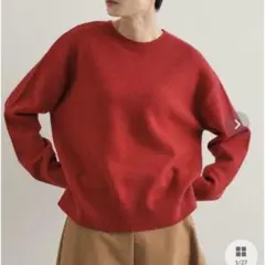 ニット セーター きらきらミドルゲージニットOPAQUE.CLIP 38 レッド