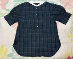 【美品】NOLLEY'S チェックブラウス Mサイズのサムネイル
