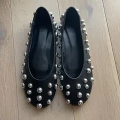 ZARA本革レザーモカシン フラット スタッズローファー 36TOGA好きにも 