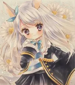 手描きイラスト　メジロマックイーン 小色紙 ウマ娘