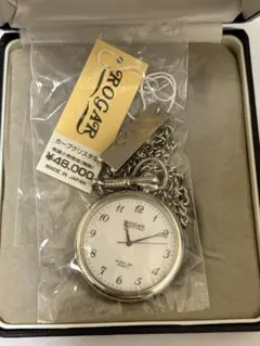 新品未使用　ロガール 銀無垢 懐中時計 SILVER925 電池交換済 付属完備