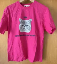 Cutie Blonde Tシャツ ピンク 猫プリント Mのサムネイル