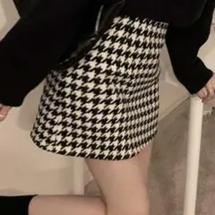 千鳥柄スカート  シズニルック