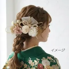 髪飾り【6425】ドライフラワー　結婚式　成人式　卒業式　七五三　前撮　振袖　袴