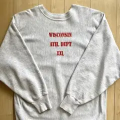 【美品】リバースウィーブ　カレッジ ウィスコンシン スウェット　champion