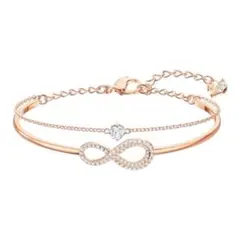 スワロフスキー　インフィニティ　バングル　ローズゴールド