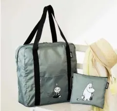 ムーミン ボストンバッグ 大容量 ポーチ付き