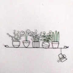 ワイヤークラフト　観葉植物の壁飾り