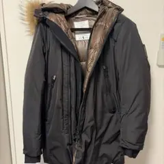 美品ナノ・ユニバース西川ダウン WHITE GOOSE 黒 ファーSサイズ