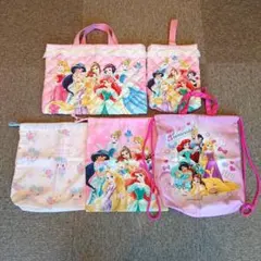 ディズニープリンセス　レッスンバッグ　シューズバッグ　手提げ袋　上靴袋　巾着