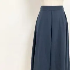 美品 ジーユー フレアスカート S ブラック ミモレ丈 裏地付き