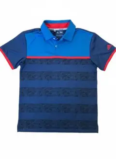 【adidas】ゴルフ用 子供用ポロシャツ Mサイズ (150cm)青赤